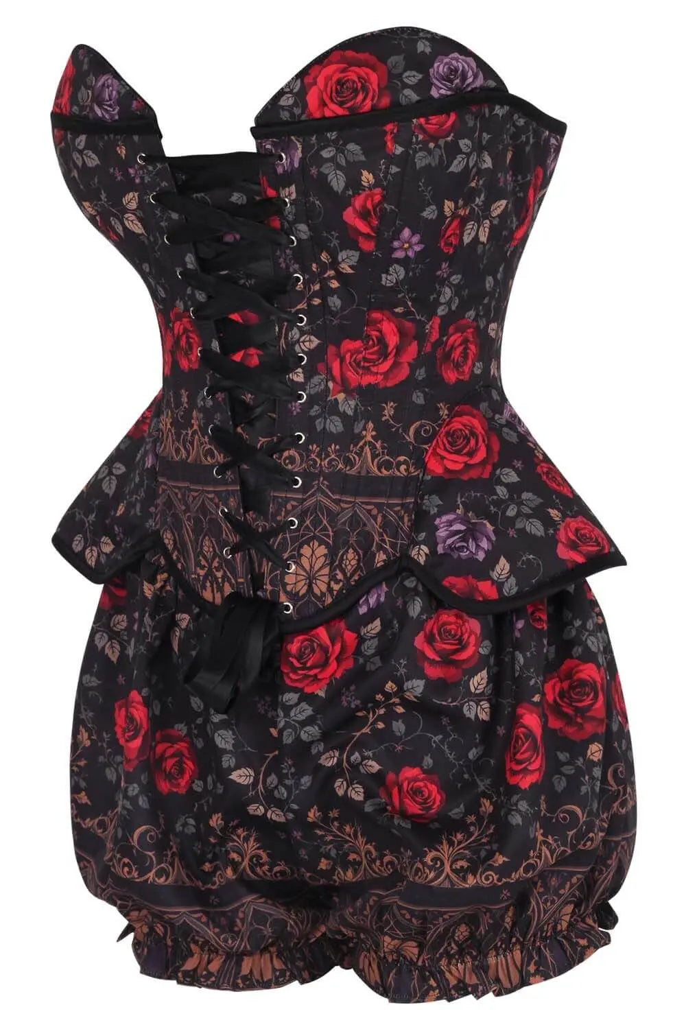 Jannae Gothic Rose Garden Corset și Pantaloni Scurți Bufanți Set