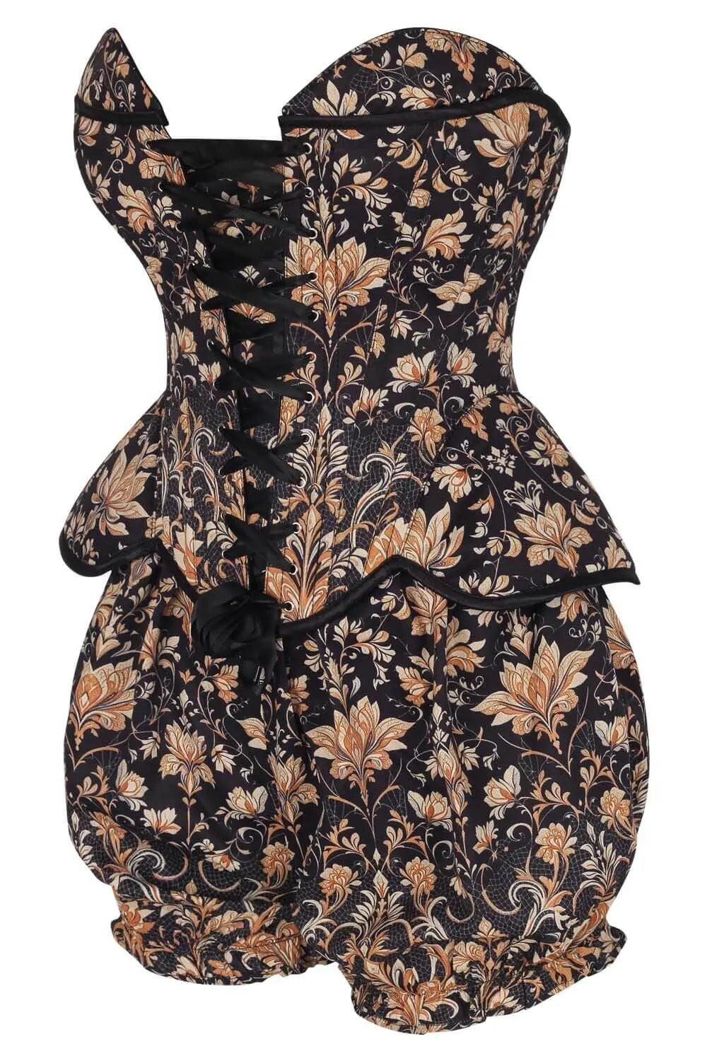 Set corset Heatherly Classic Baroque Floral si pantaloni scurți bufanți – eleganță clasică și stil rafinat