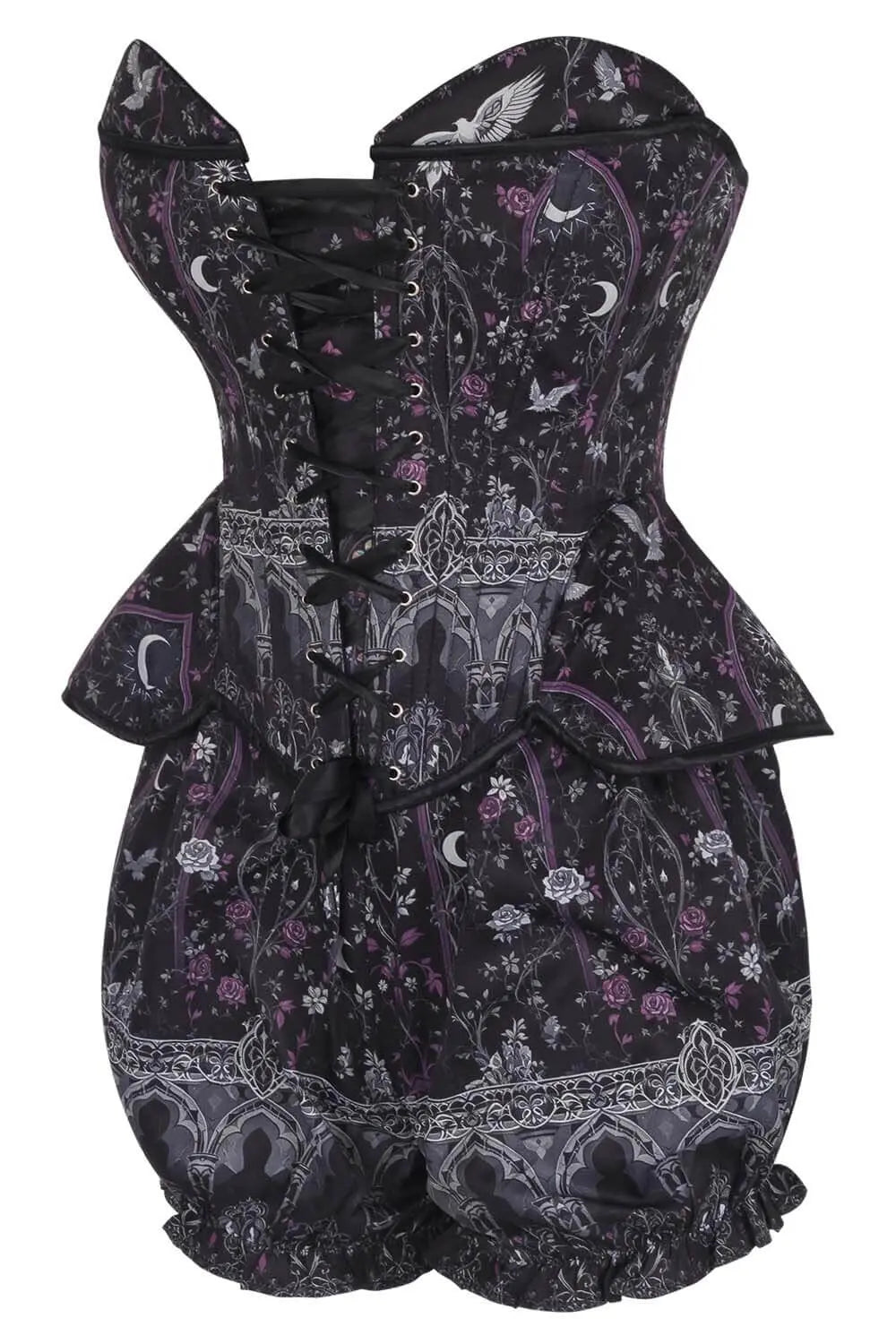Set corset Kirin Celestial Gothic Arch si  pantaloni scurți bufanți – stil gotic și eleganță misterioasă