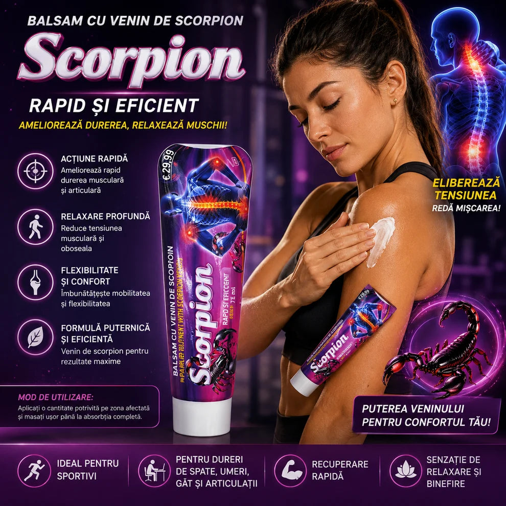 Cremă încălzitoare cu venin de scorpion pentru masajul spatelui și umerilor