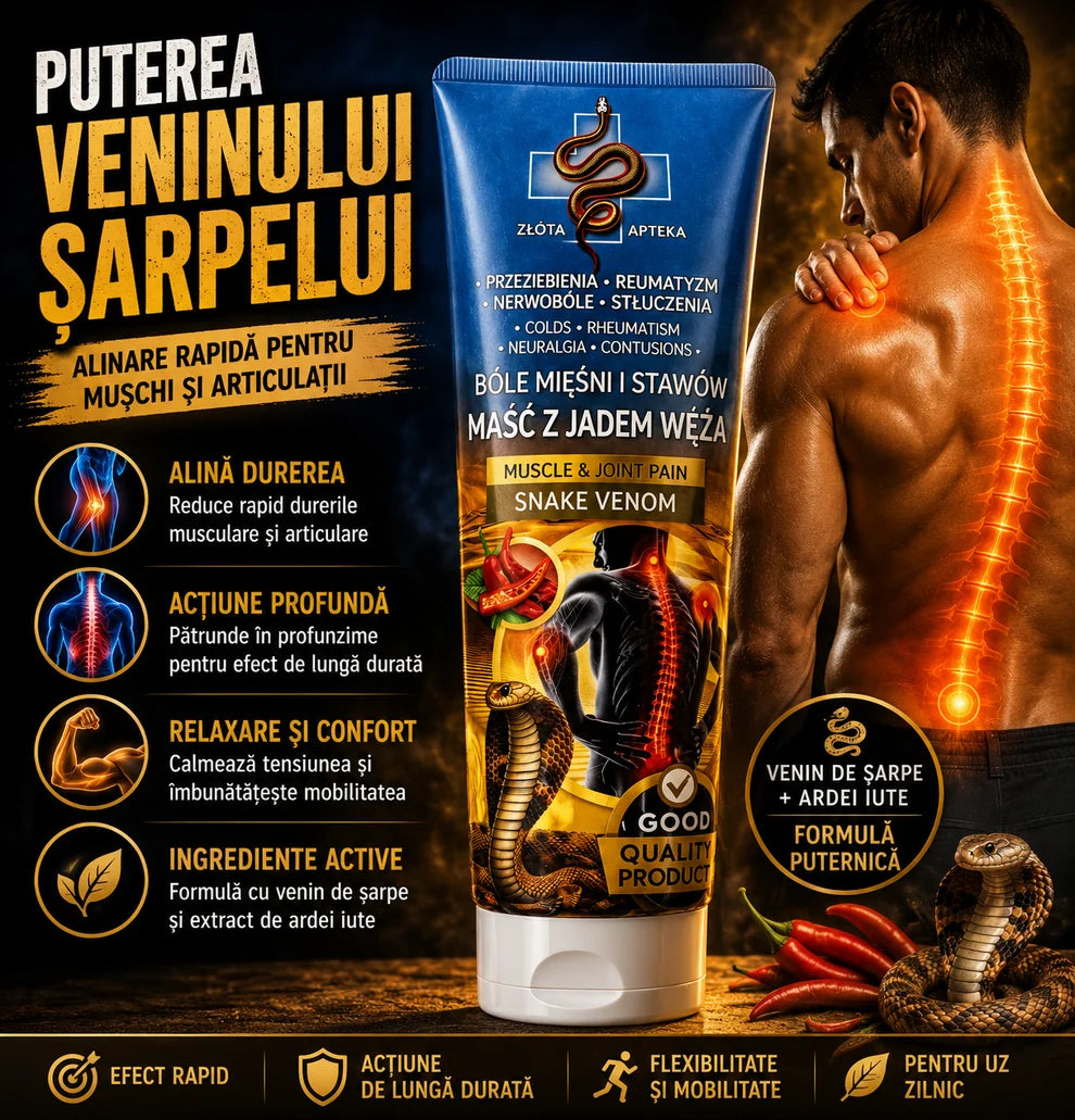 Cremă încălzitoare cu venin de șarpe pentru masajul spatelui și umerilor
