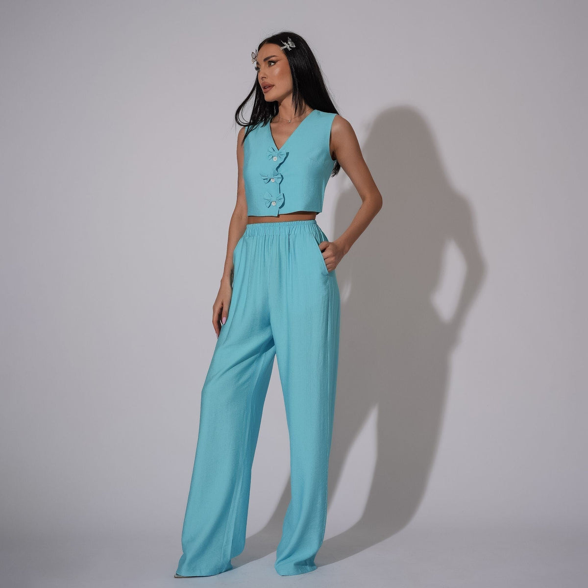 Compleu din in cu vesta si pantaloni lungi drepti Bluey - Tratamente pentru par Lenjerie sexy
