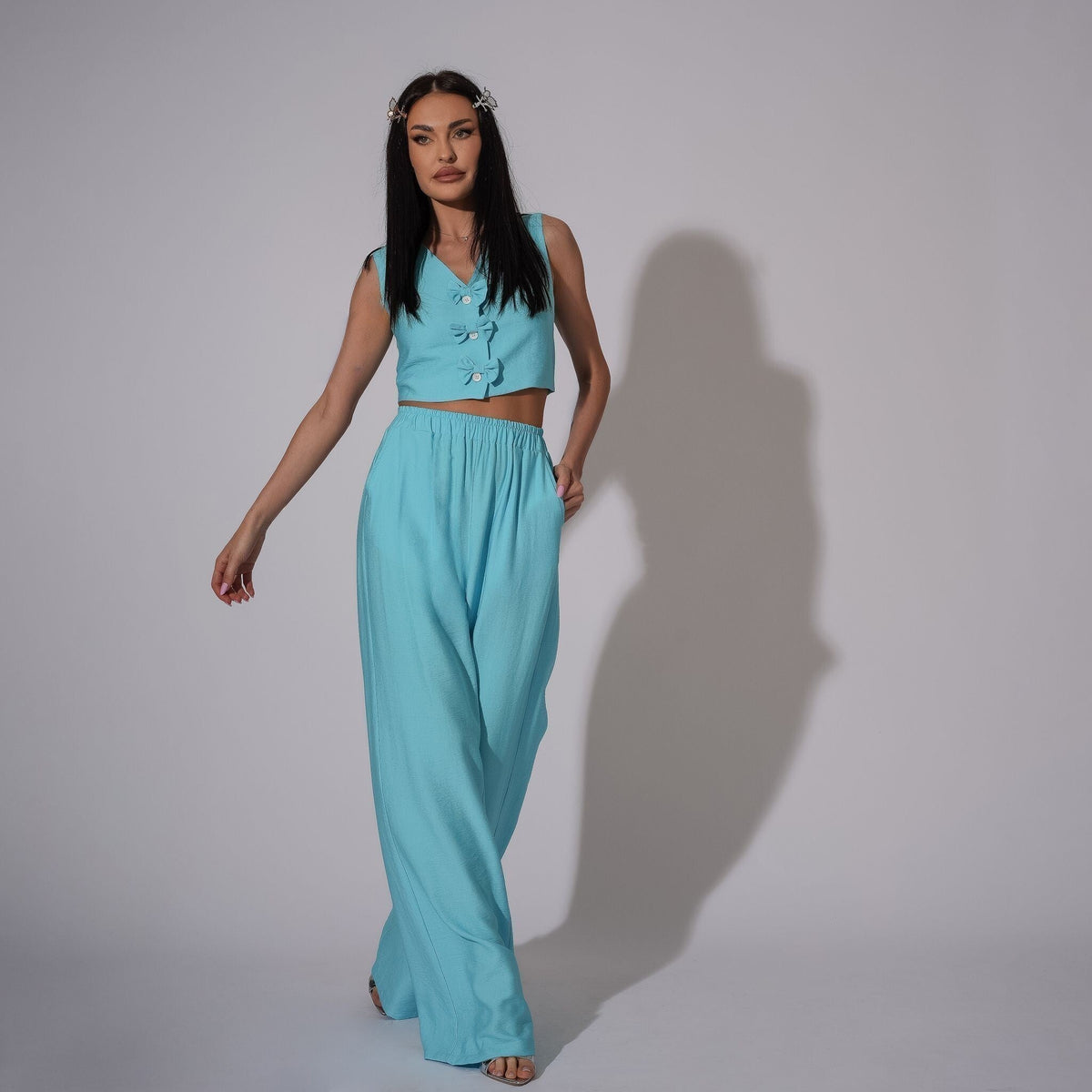 Compleu din in cu vesta si pantaloni lungi drepti Bluey - Tratamente pentru par Lenjerie sexy