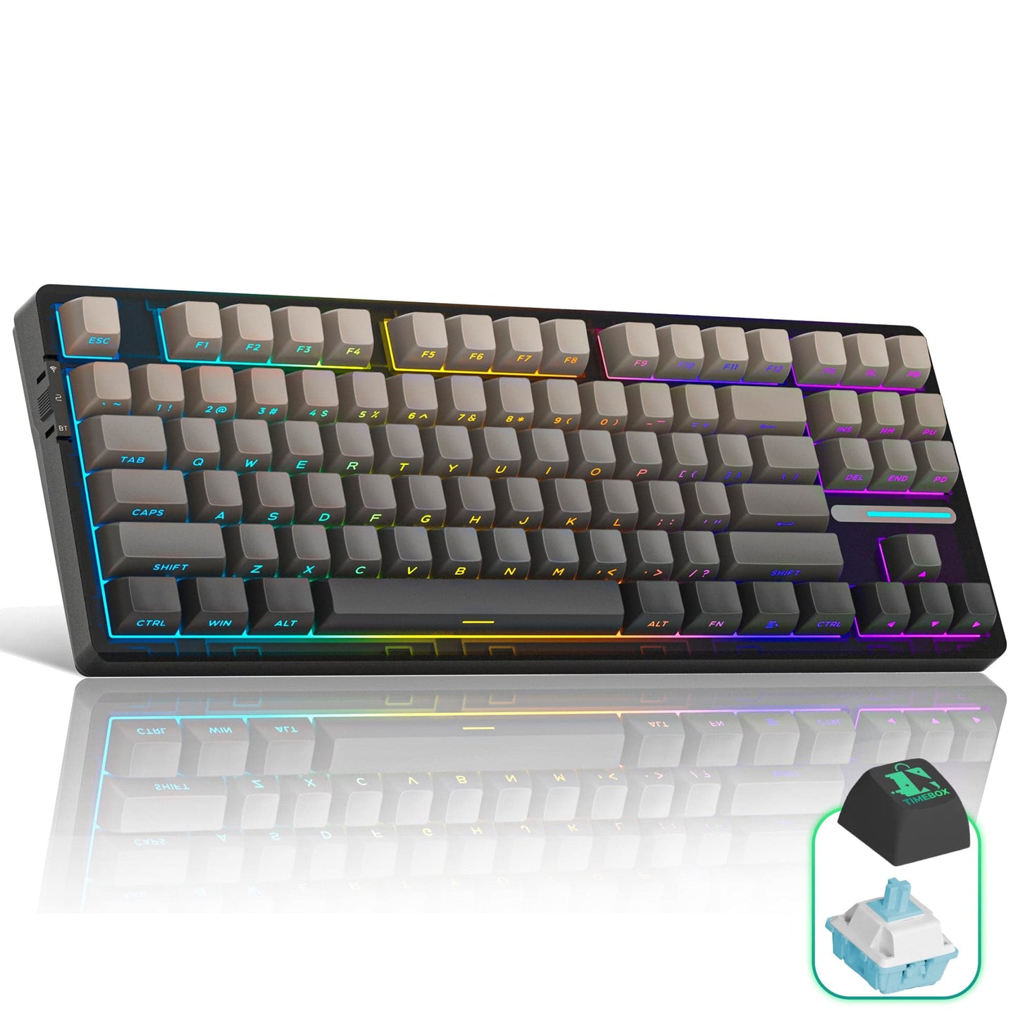 Tastatura Mecanica Gaming Timebox, 80%, Hot-Swap, Wireless, Gasket, Silentioasa