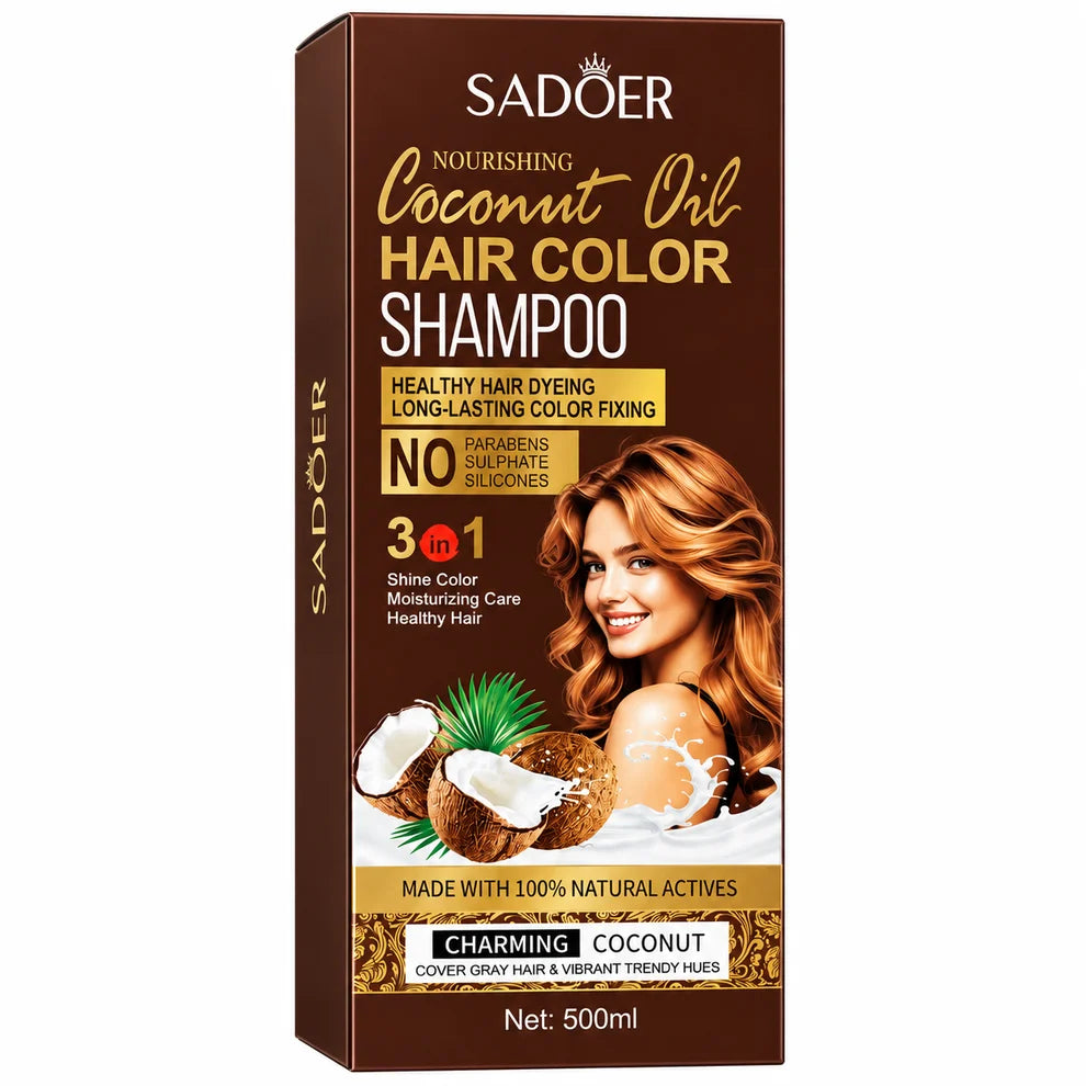 Șampon Colorant pentru filme  albe cu Ulei de Cocos – Șaten Deschis, 500 ml