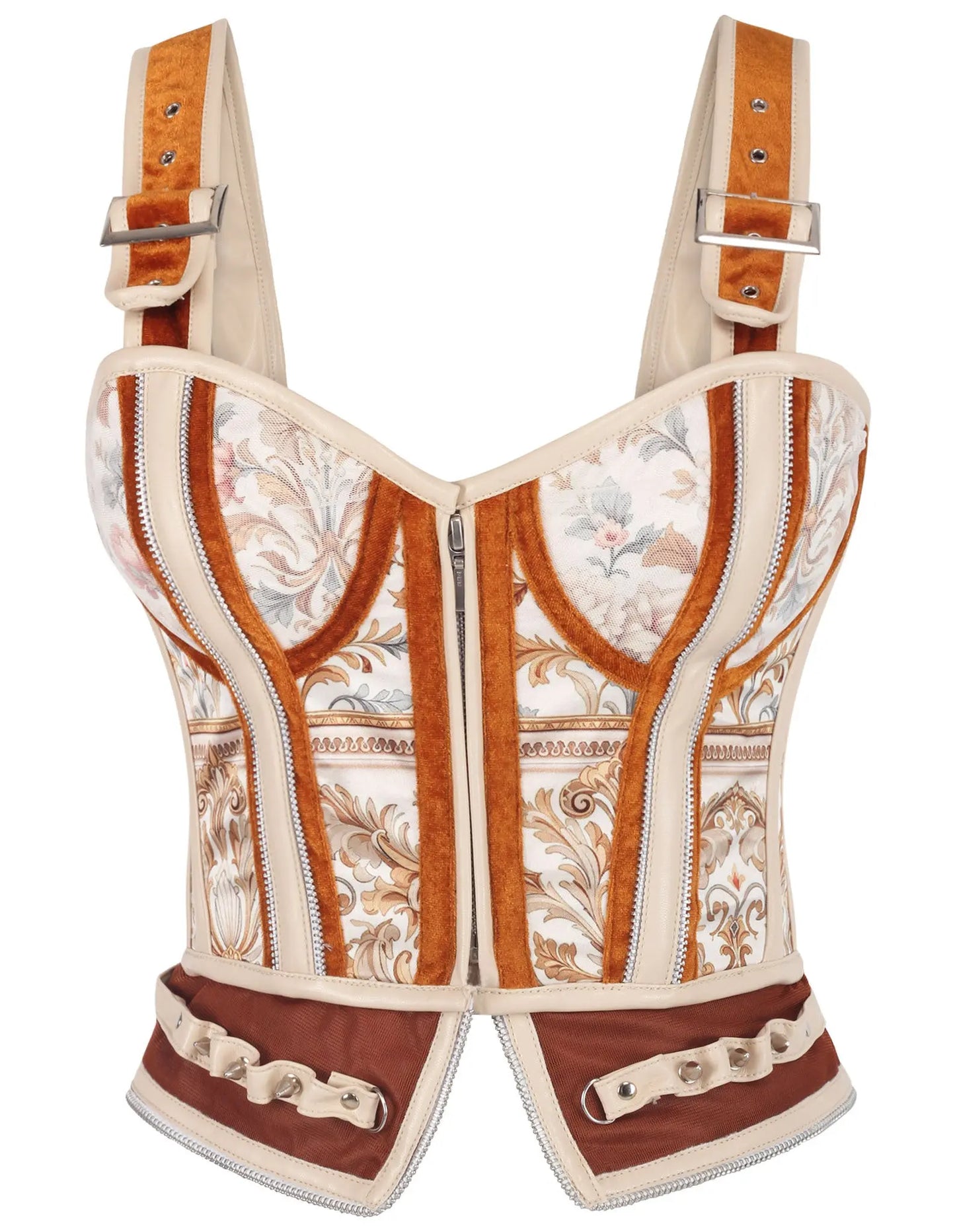 Corset Overbust Nichelle Baroc cu Motive Florale și Ornamente