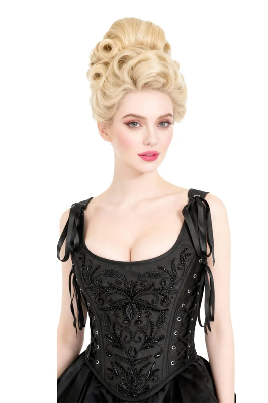Corset Sharise Rococo Embroidery Overbust – Eleganță Gothic și Detalii Baroc