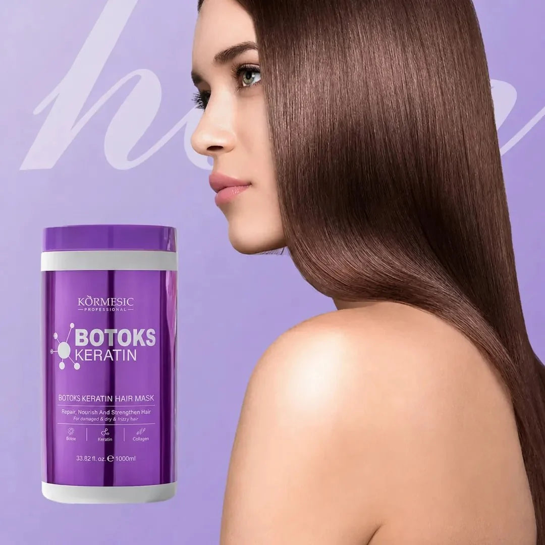 Kormesic Botoks Keratin Hair Mask – botox pentru păr pe fundal roz