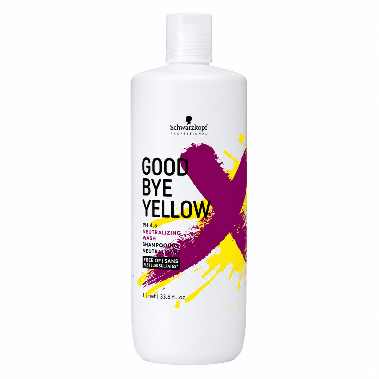 Schwarzkopf Professional Goodbye Yellow Shampoo 1000 ml – Șampon No Yellow pentru Neutralizarea Tonurilor Galbene