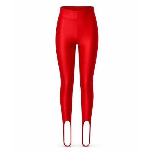 Colanți roșii Carolina D din lycra cu bandă elastică sub talpă