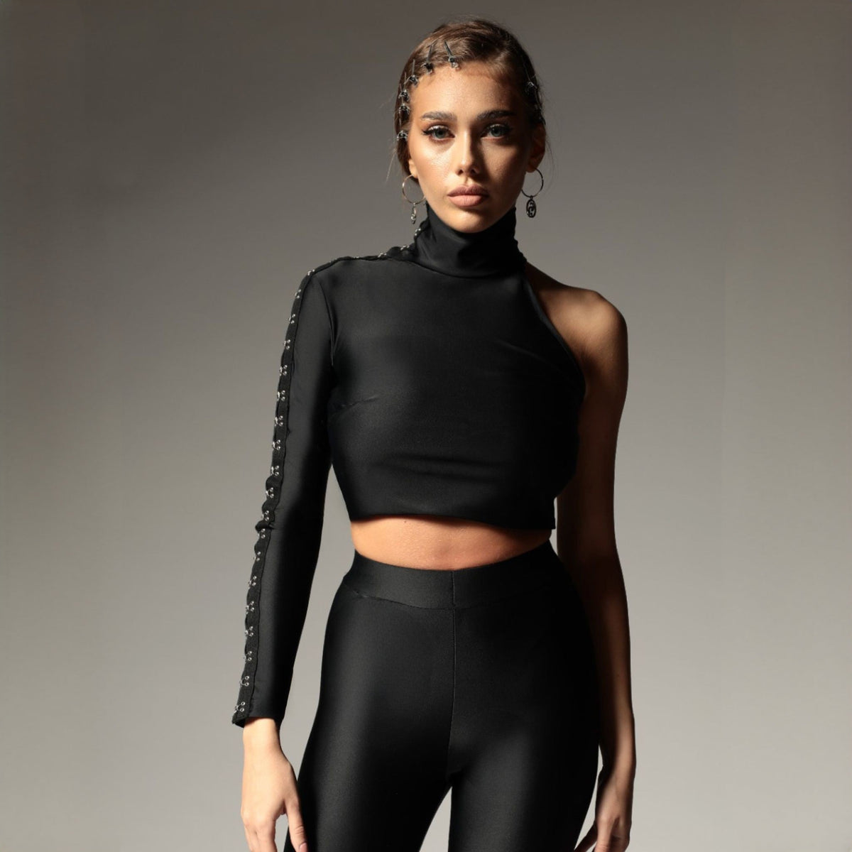 Bustieră damă din lycra premium cu o mânecă, Carolina D