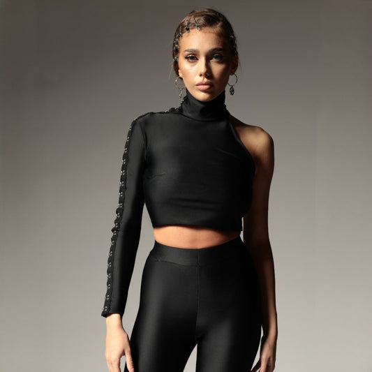 Bustieră damă din lycra premium cu o mânecă, Carolina D