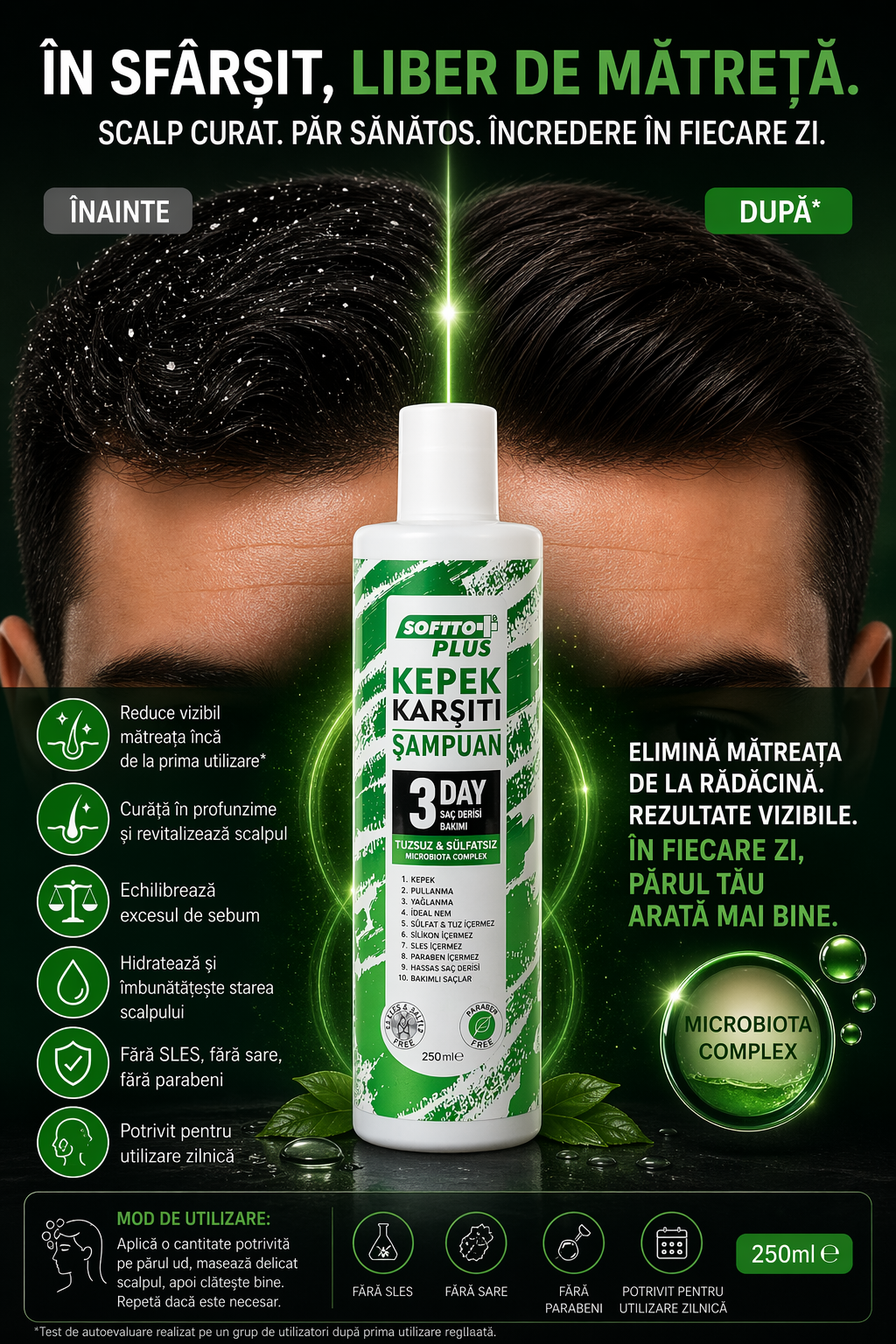 Șampon reparator pentru echilibrarea sebumului și revitalizarea scalpului 