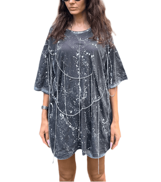 Tricou oversize cu efect splash