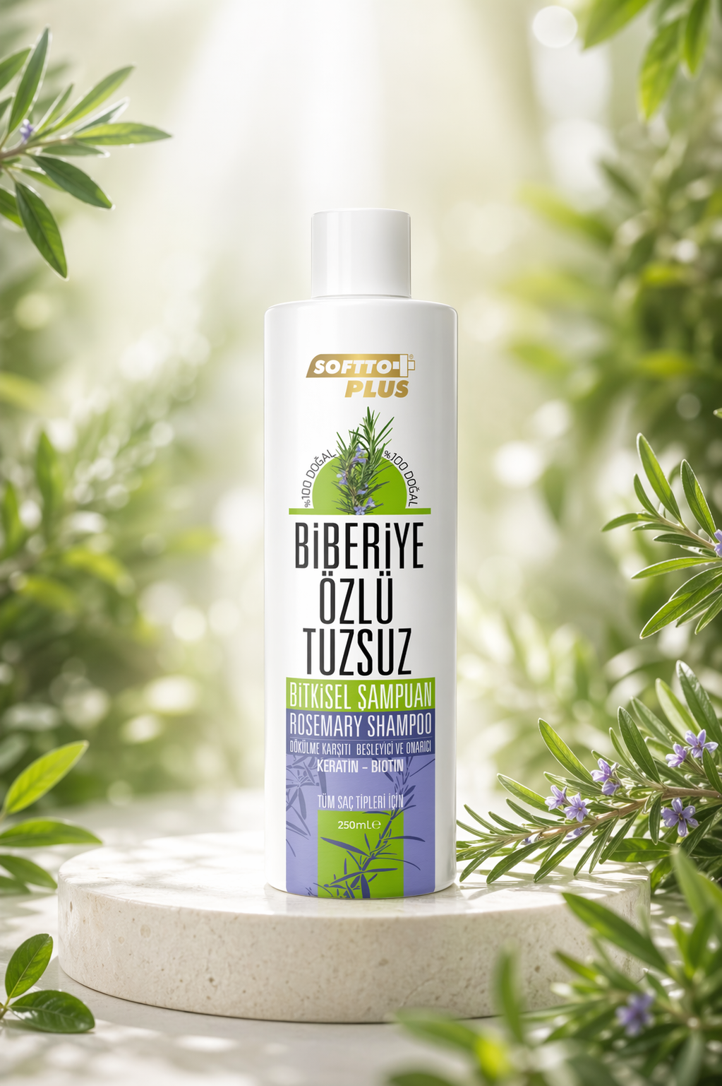 Șampon cu rozmarin pentru curățarea delicată a părului și scalpului