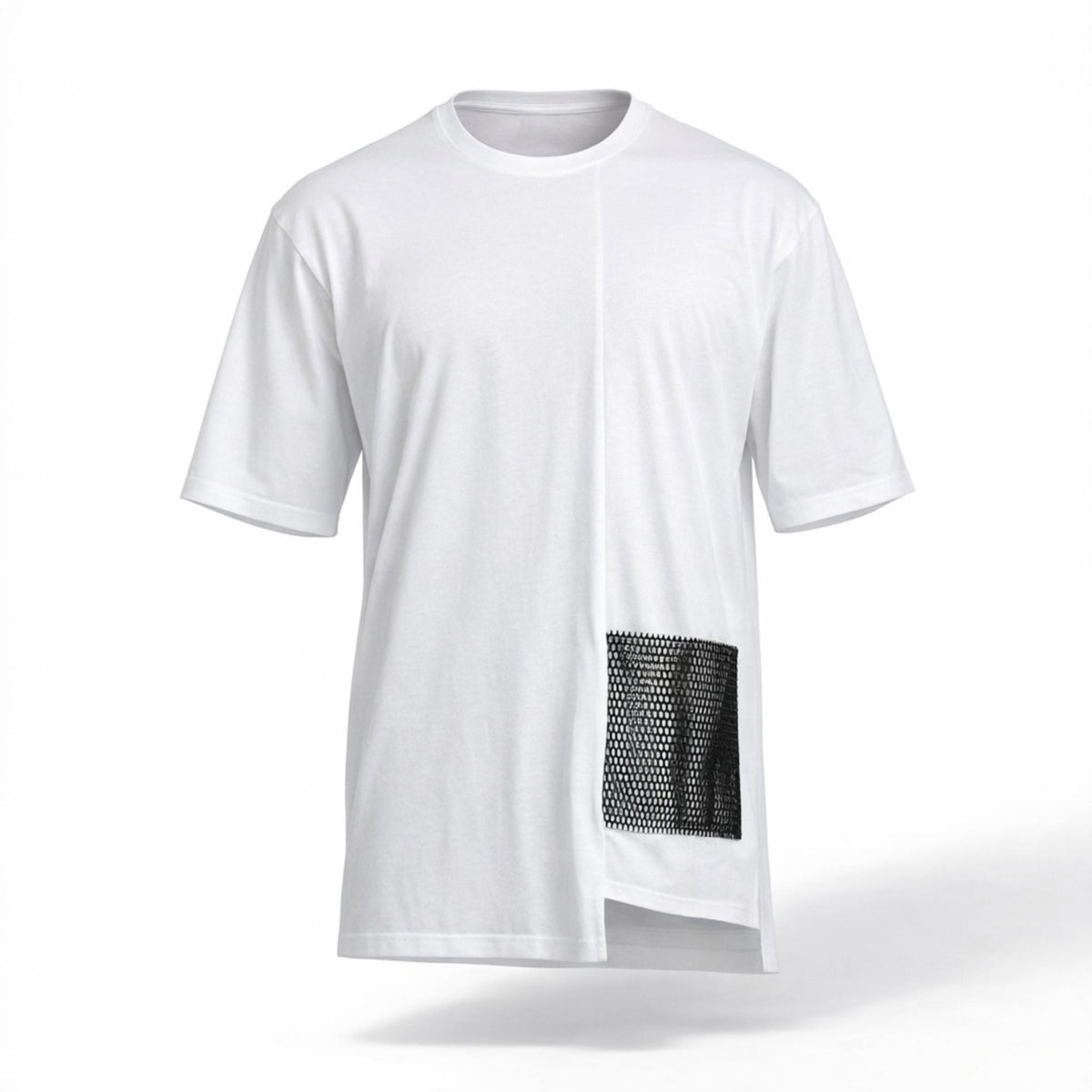 Tricou oversized long line unisex CarolinaD alb din bumbac 100%