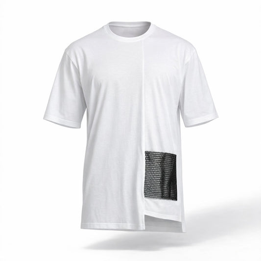 Tricou oversized long line unisex CarolinaD alb din bumbac 100%